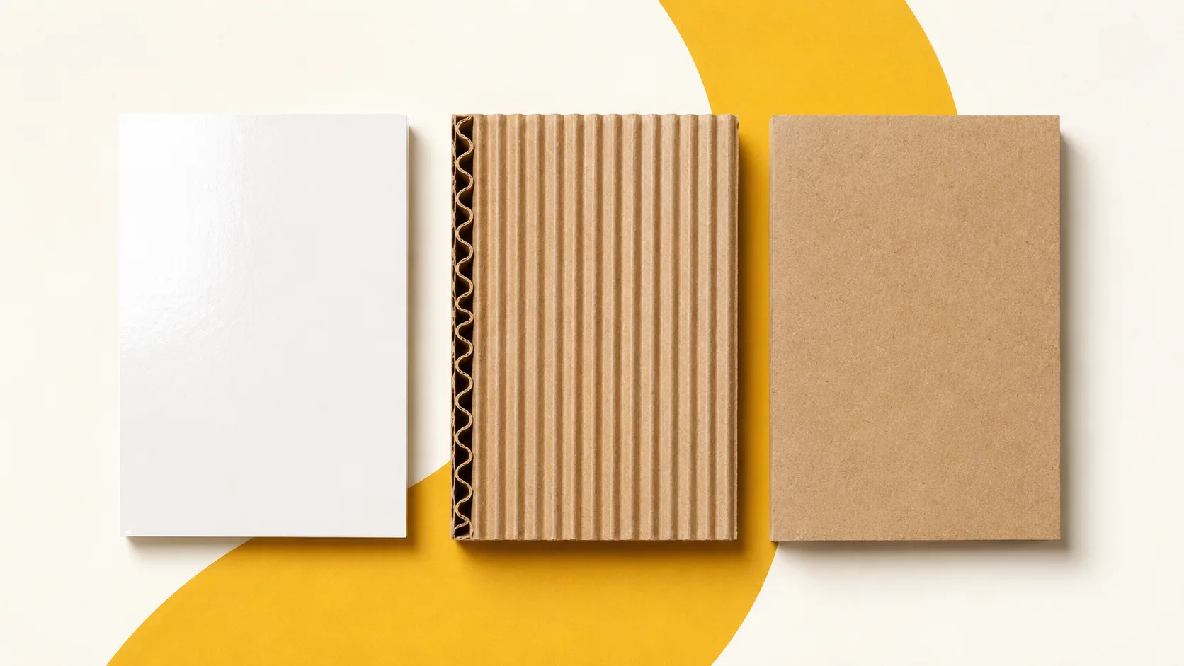 Tipos de cartón para empaques: dúplex blanco, corrugado y kraft natural comparados