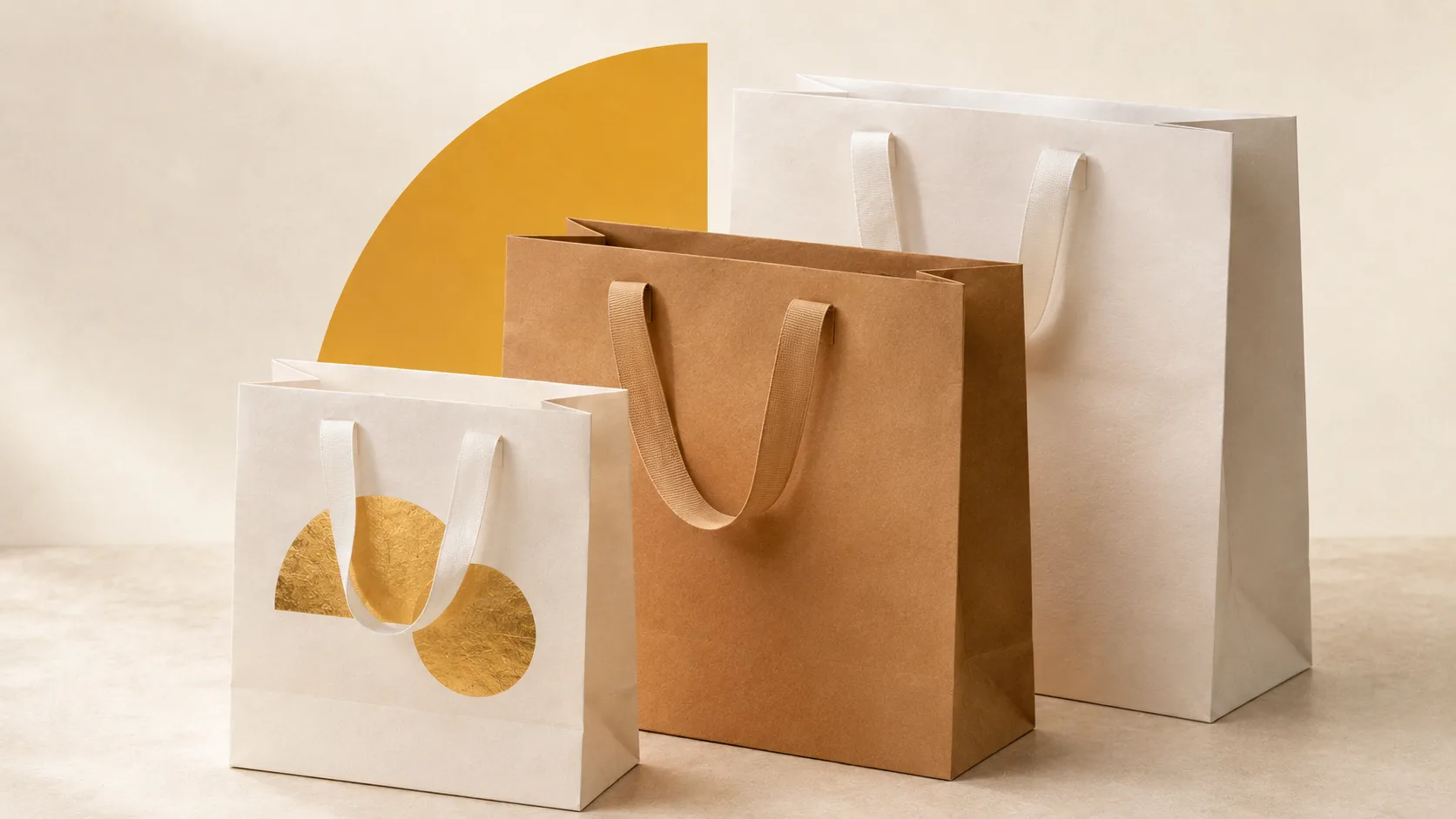 Bolsas de papel kraft personalizadas en varios tamaños para retail y boutiques en Colombia